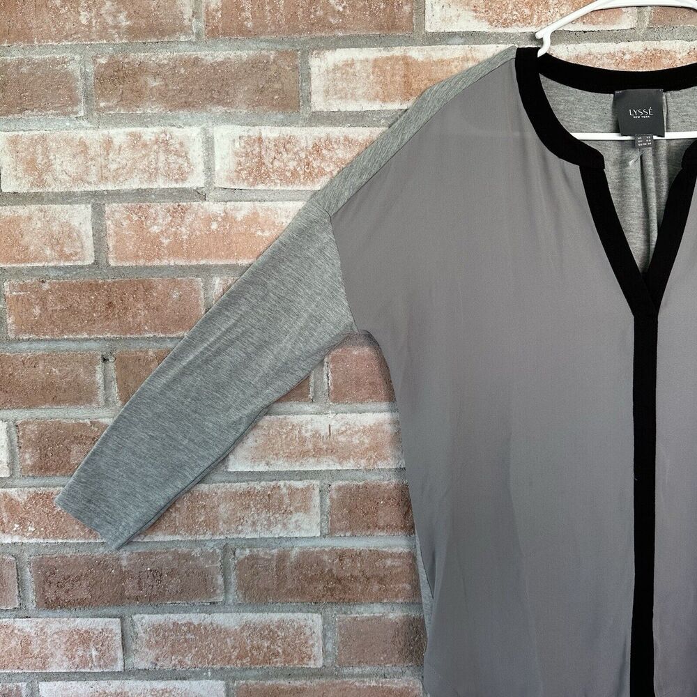 Lysse Contrast Millie Top Blouse Gray XS - Picture 7 of 10